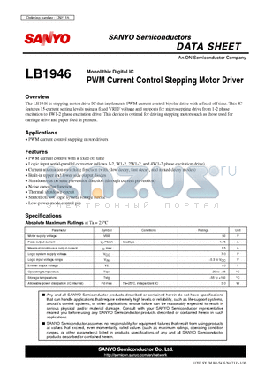 LB1946 datasheet - PWM Current Control Stepping Motor Driver
