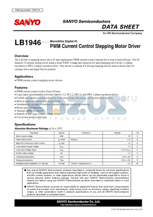 LB1946_07 datasheet - PWM Current Control Stepping Motor Driver