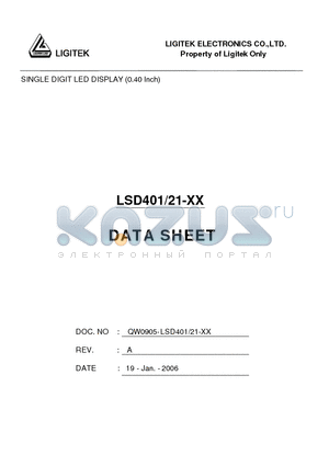 LSD401-21-XX datasheet - SINGLE DIGIT LED DISPLAY (0.40 Inch)
