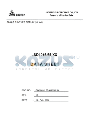 LSD4015-65-XX datasheet - SINGLE DIGIT LED DISPLAY (4.0 Inch)