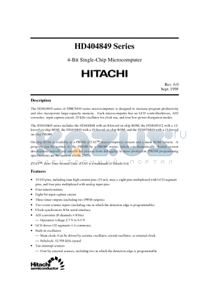 HD4074849H datasheet - 4-Bit Single-Chip Microcomputer