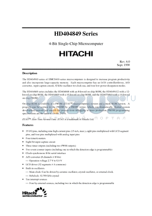 HD4074849FS datasheet - 4-Bit Single-Chip Microcomputer