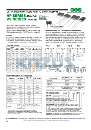 HP10GW-1002-T datasheet - ULTRA PRECISION RESISTORS TO 0.001% 0.25PPM