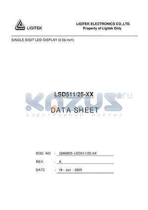 LSD511/25-XX datasheet - SINGLE DIGIT LED DISPLAY (0.56 Inch)
