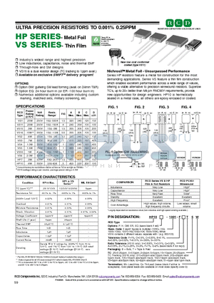 HP10H-1003-A datasheet - ULTRA PRECISION RESISTORS TO 0.001% 0.25PPM