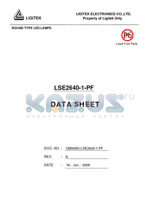 LSE2640-1-PF datasheet - ROUND TYPE LED LAMPS