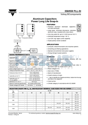 MAL205825153E3 datasheet - Aluminum Capacitors Power Long Life Snap-In