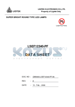 LSEF12340-PF datasheet - SUPER BRIGHT ROUND TYPE LED LAMPS