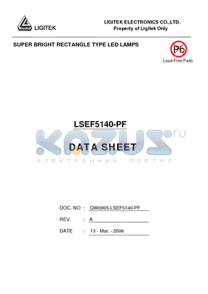 LSEF5140-PF datasheet - SUPER BRIGHT RECTANGLE TYPE LED LAMPS