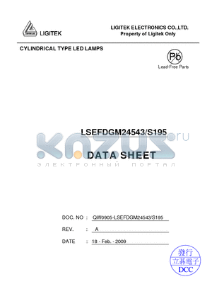 LSEFDGM24543/S195 datasheet - CYLINDRICAL TYPE LED LAMPS