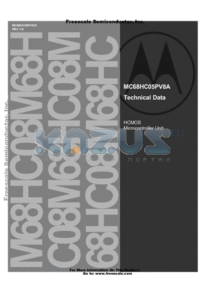 MC68HC805PV8 datasheet - Techinal Data - rev 1.9