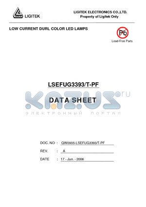 LSEFUG3393-T-PF datasheet - LOW CURRENT DURL COLOR LED LAMPS
