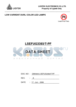 LSEFUG3393/T-PF datasheet - LOW CURRENT DURL COLOR LED LAMPS