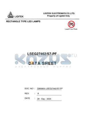 LSEG27462/S7-PF datasheet - RECTANGLE TYPE LED LAMPS