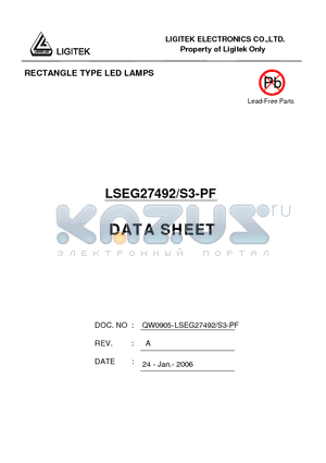 LSEG27492-S3-PF datasheet - RECTANGLE TYPE LED LAMPS