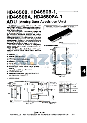 HD46508A-2 datasheet - ADU(Analog Data Acquisition Unit)