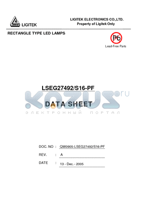 LSEG27492/S16-PF datasheet - RECTANGLE TYPE LED LAMPS