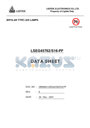 LSEG45762/S16-PF datasheet - BIPOLAR TYPE LED LAMPS