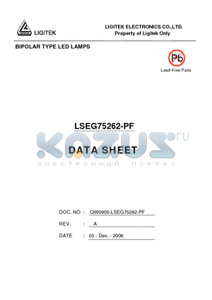 LSEG75262-PF datasheet - BIPOLAR TYPE LED LAMPS