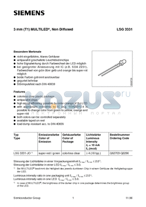 LSG3331 datasheet - 3 mm (T1) MULTILED, Non Diffused