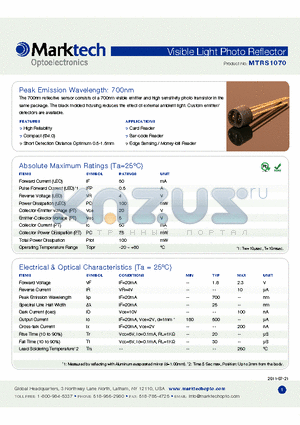 MTRS1070_11 datasheet - Peak Emission Wavelength: 700nm