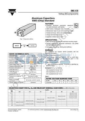 MAL208528108E3 datasheet - Aluminum Capacitors SMD (Chip) Standard