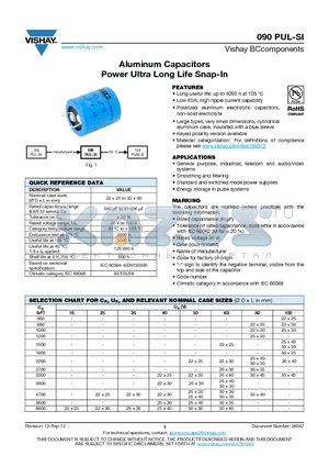 MAL209011332E3 datasheet - Aluminum Capacitors Power Ultra Long Life Snap-In