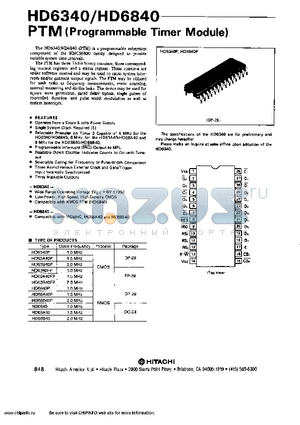 HD6340 datasheet - PTM(Programmble Timer Module)