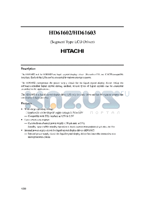 HD61603R datasheet - SEGMENT TYPE LCD DRIVER