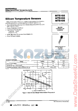 MTS102 datasheet - Silicon Temperature Sensors