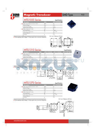 MTS1035A04LM datasheet - Magnetic Transducer