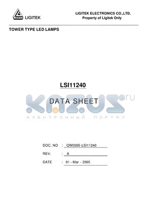 LSI11240 datasheet - TOWER TYPE LED LAMPS