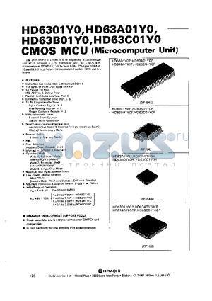 HD6301Y0F datasheet - CMOS MCU(MICROCOMPUTER UNIT)