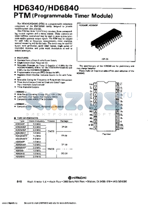 HD63A40P datasheet - PTM(Programmble Timer Module)