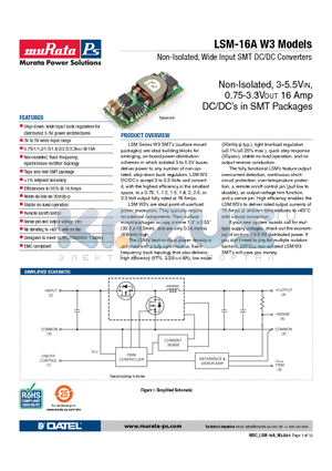 LSM-1.8/16-W3 datasheet - Non-Isolated, Wide Input SMT DC/DC Converters