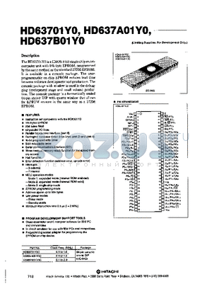 HD637B01Y0 datasheet - CMOS 8-BIT SINGLE-CHIP MICROCOMPUTER UNIT