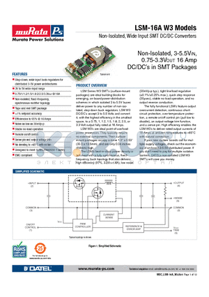 LSM-1/16-W3 datasheet - Non-Isolated, Wide Input SMT DC/DC Converters