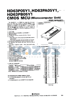 HD63PA05Y1 datasheet - CMOS MCU