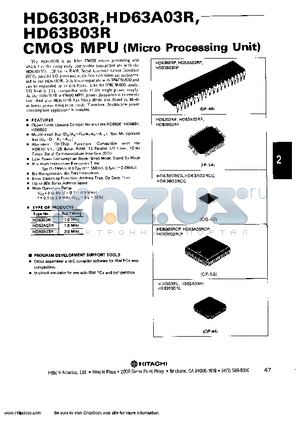 HD63B03R datasheet - CMOS MPU