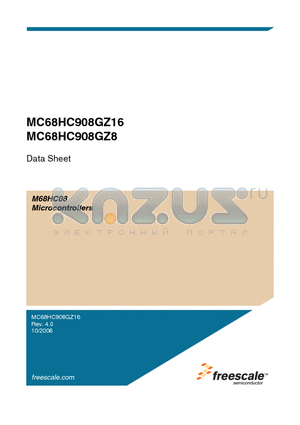 MC68HC908GZ16 datasheet - M68HC08 Microcontrollers