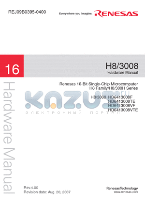 HD6413008VF datasheet - Renesas 16-Bit Single-Chip Microcomputer H8 Family/H8/300H Series