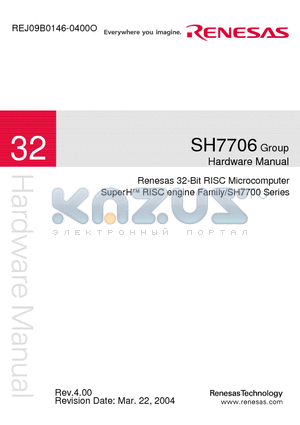 HD6417706BP133V datasheet - Renesas 32-Bit RISC Microcomputer Super RISC engine Family/SH7700 Series