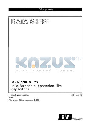 MKP3386Y2 datasheet - Interference suppression film capacitors