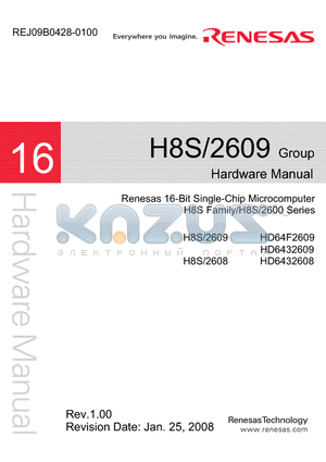 HD6432609 datasheet - 16-Bit Single-Chip Microcomputer H8S Family/H8S/2600 Series