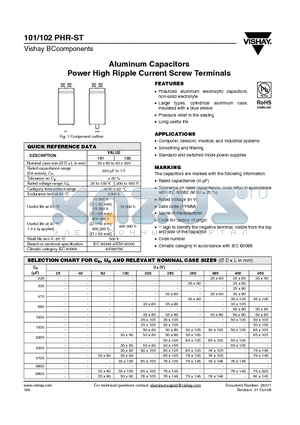 MAL210126154E3 datasheet - Aluminum Capacitors Power High Ripple Current Screw Terminals