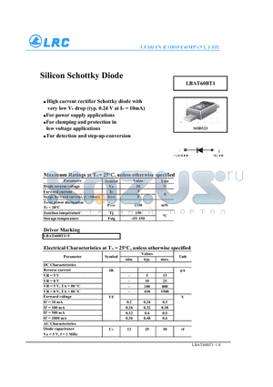 LBAT60BT1 datasheet - Silicon Schottky Diode