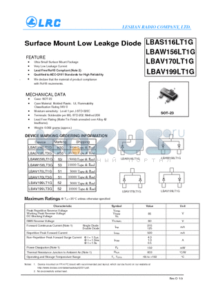 LBAV170LT3G datasheet - Surface Mount Low Leakge Diode Ultra-Small Surface Mount Package