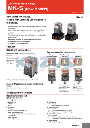 MKS3P-5 datasheet - General-purpose Relays