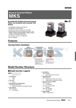 MKS3P-V-5 datasheet - General Purpose Relays