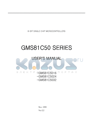 GMS81C5016 datasheet - 8-BIT SINGLE CHIP MICROCONTROLLERS